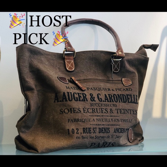 Le Papillon Handbags - 🆕 French Vintage Style Handbag, Brown Canvas NWT